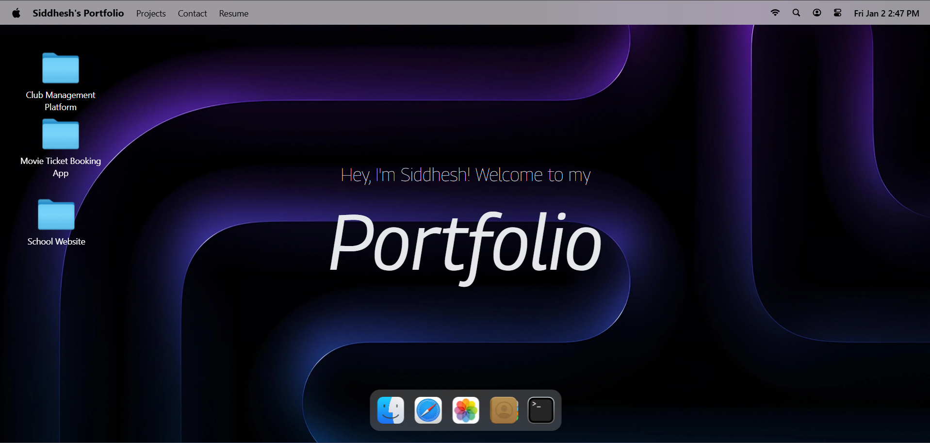 MacOs Styled Portfolio